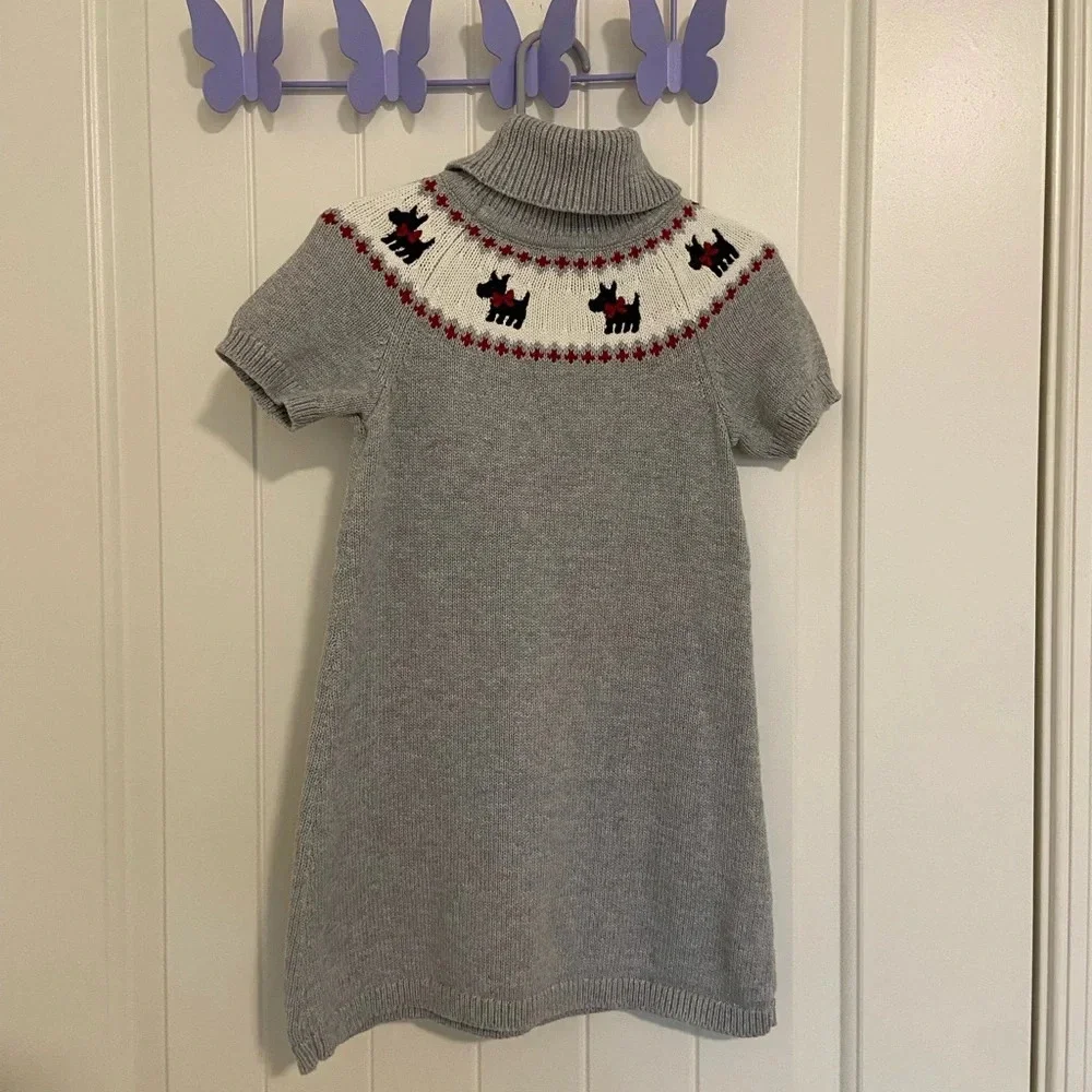 NWOT | Gymboree toddler girl’s dog print turtleneck sweater dress‎ — size 3